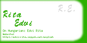 rita edvi business card